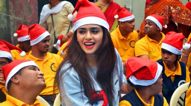 Actress Amruta Khanvilkar, celebrating Christmas