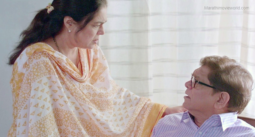 Reema Lagoo and Mohan Joshi in Marathi film 'Home Sweet Home' still